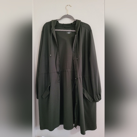 Torrid Active Army Green Cinched Waist Zip Up Hoodie Size 3 - Picture 3 of 12